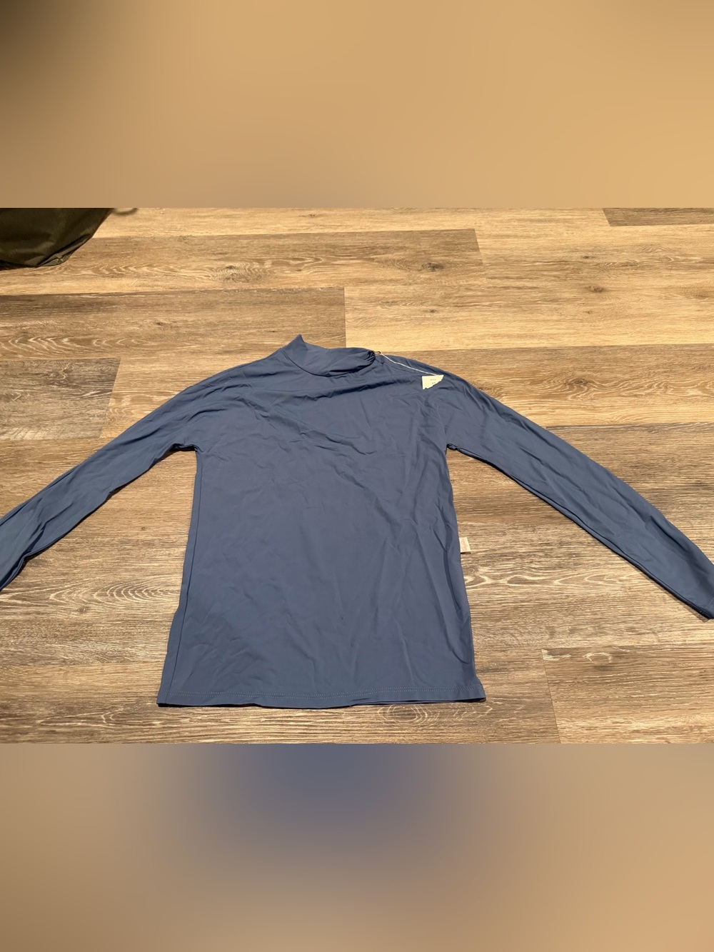 The Tailored Sportsman Women's Long-Sleeve Mock Neck Top in Slate Blue